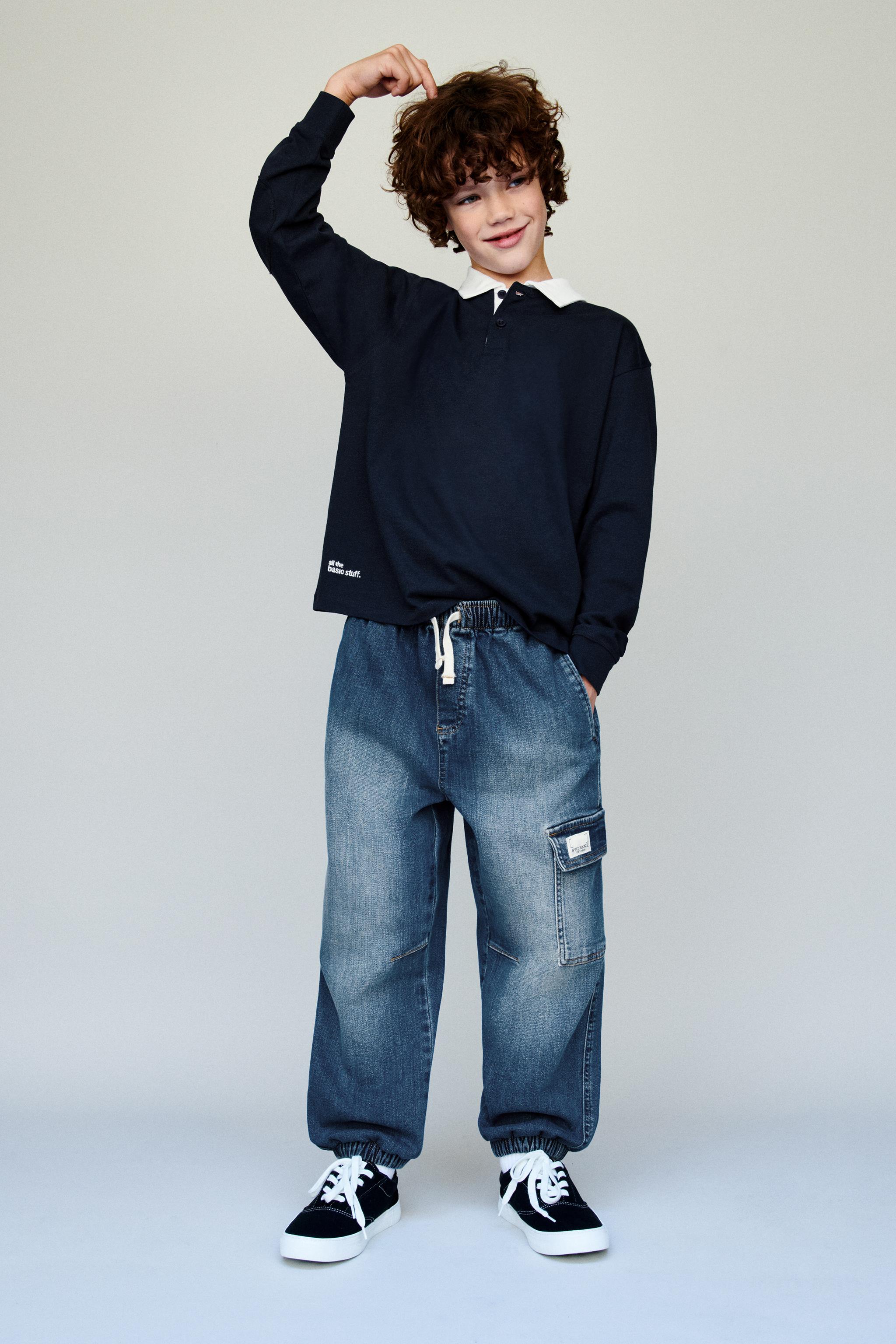 DENIM CARGO JOGGER PANTS